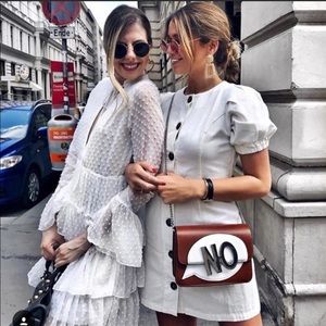 Zara linen dress puffy sleeve blogger fav